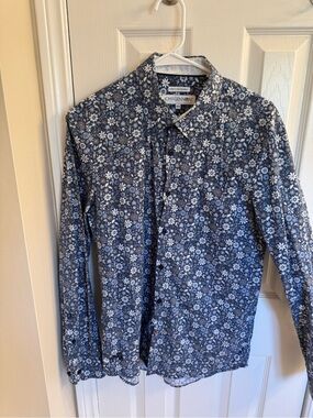 John Lennon Men's Navy Floral Button-Up Shirt
